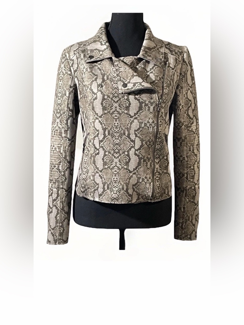 Anthropologie Marrakech Mcmcc Moto Jacket Faux Snake Skin Size Small